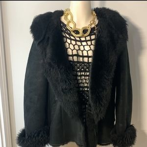 Ladies 100% Spanish Shearling Sheepskin Jacket. Size Medium.